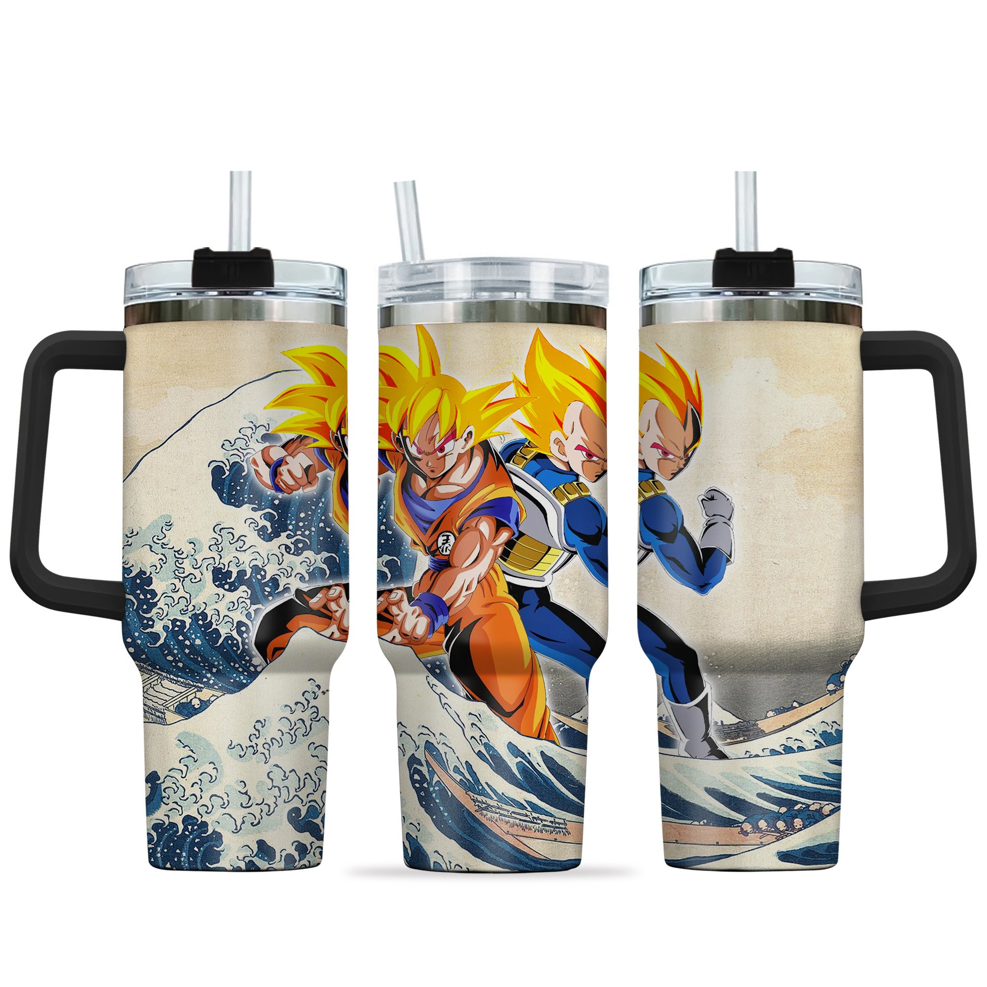 Goku Super Saiyan x Vegeta Super Saiyan Dragon Ball Anime Custom Stanley Cup 40 oz 30 oz Tumbler With HandleTVC2301147