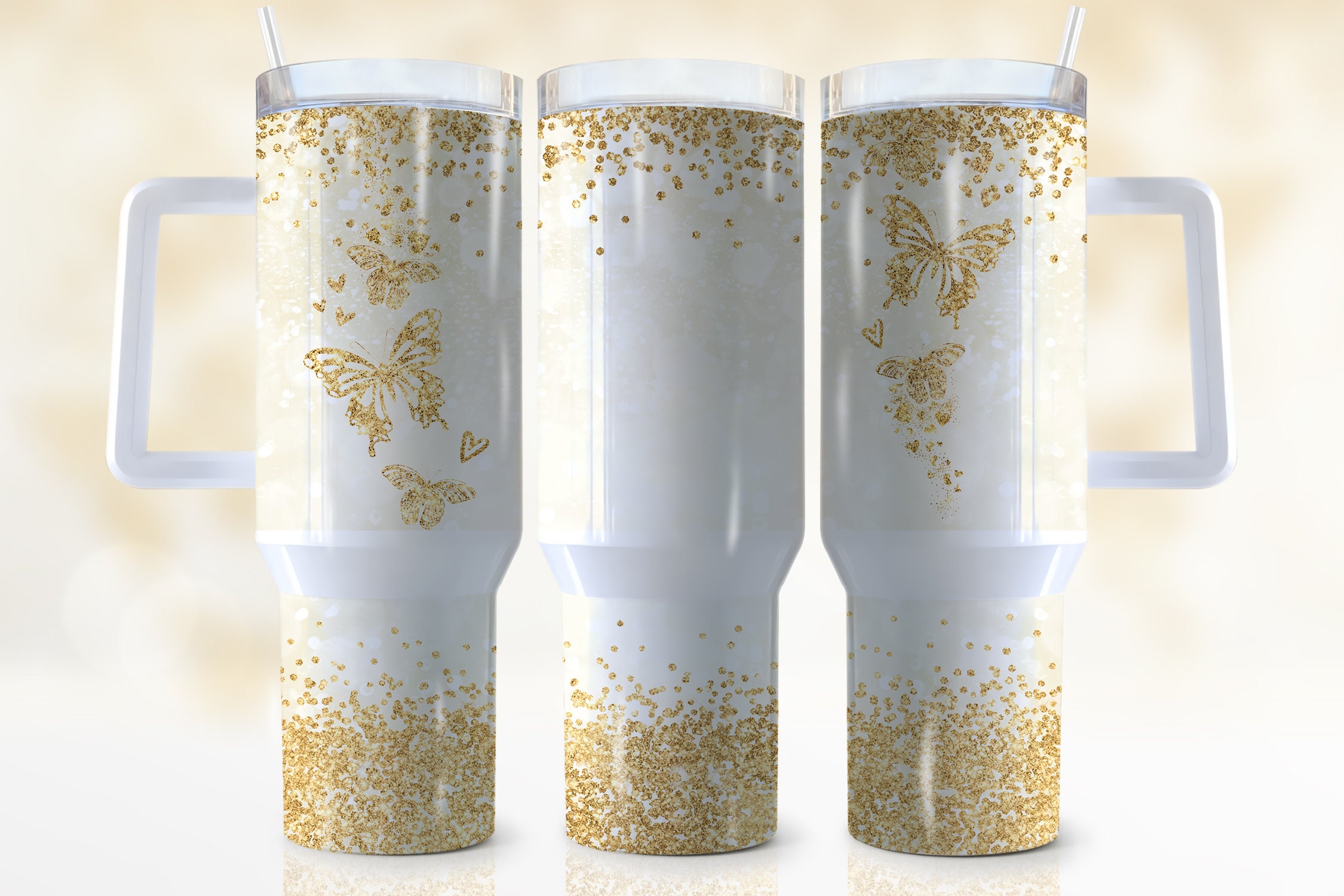 Gold Butterfly Custom Stanley Cup 40 oz 30 oz Tumbler With HandleTVC2301944