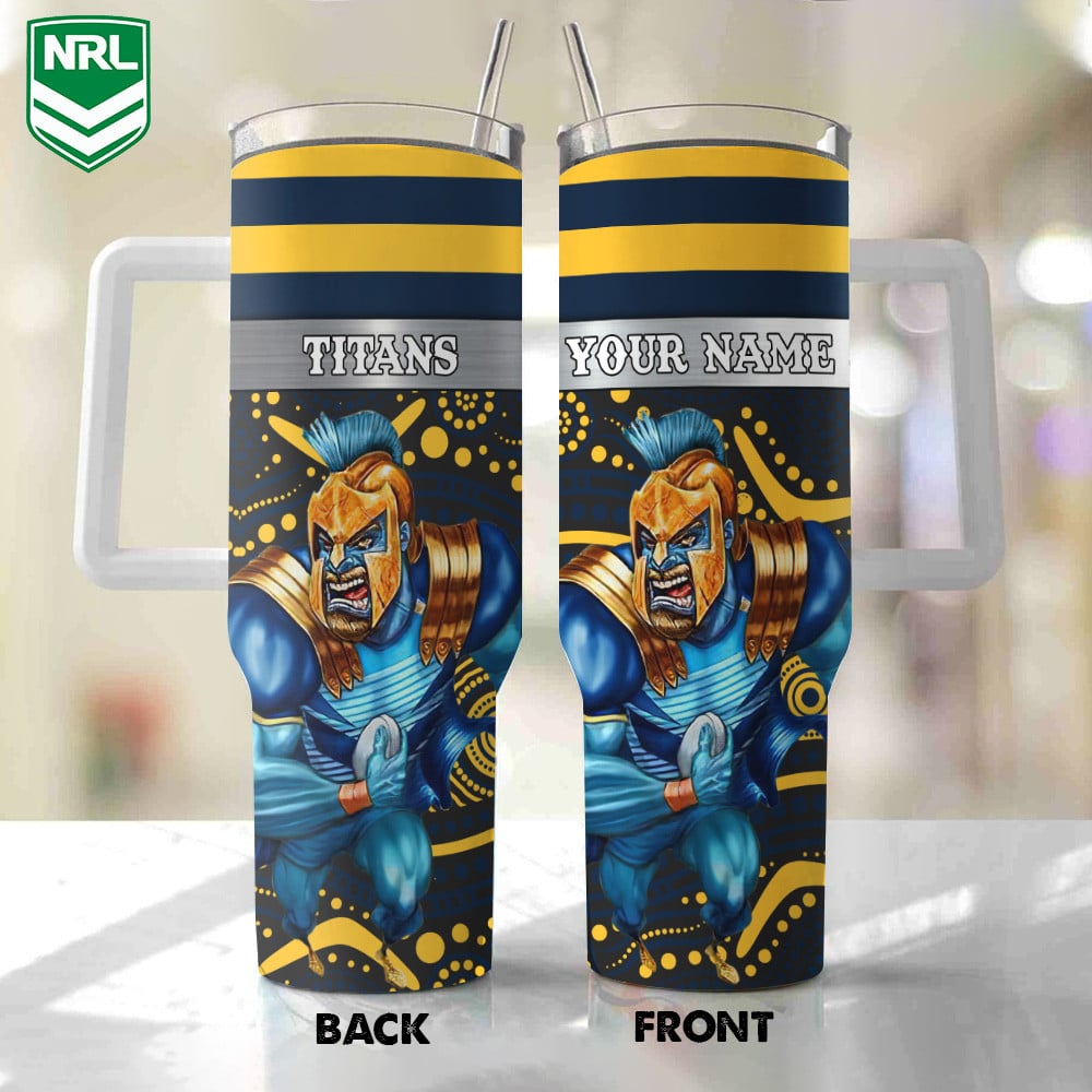 Gold Coast Titans Mascot NRL Custom Stanley Cup 40 oz 30 oz Tumbler With HandleTVC230112