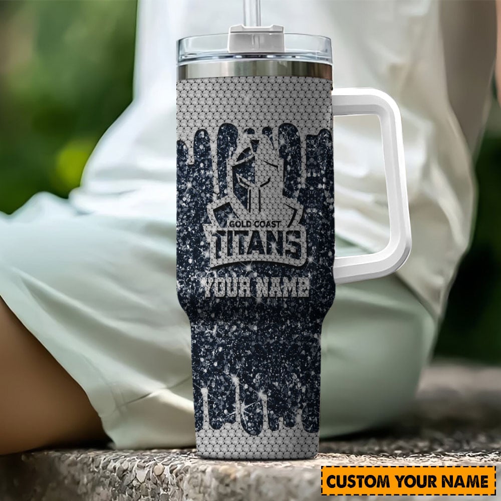 Gold Coast Titans NRL Glitter Custom Stanley Cup 40 oz 30 oz Tumbler With HandleTVC2301193