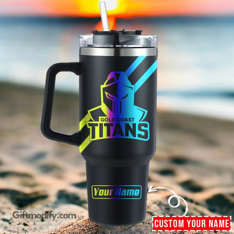 Gold Coast Titans NRL Hologram Logo Custom Stanley Cup 40 oz 30 oz Tumbler With HandleTVC2301181