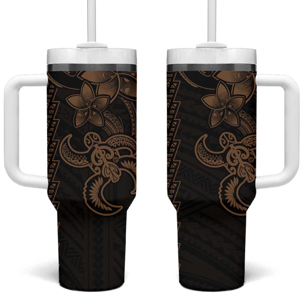 Gold Hawaiian Kakau Turtle Polynesian Tribal Custom Stanley Cup 40 oz 30 oz Tumbler With HandleTVC2301380