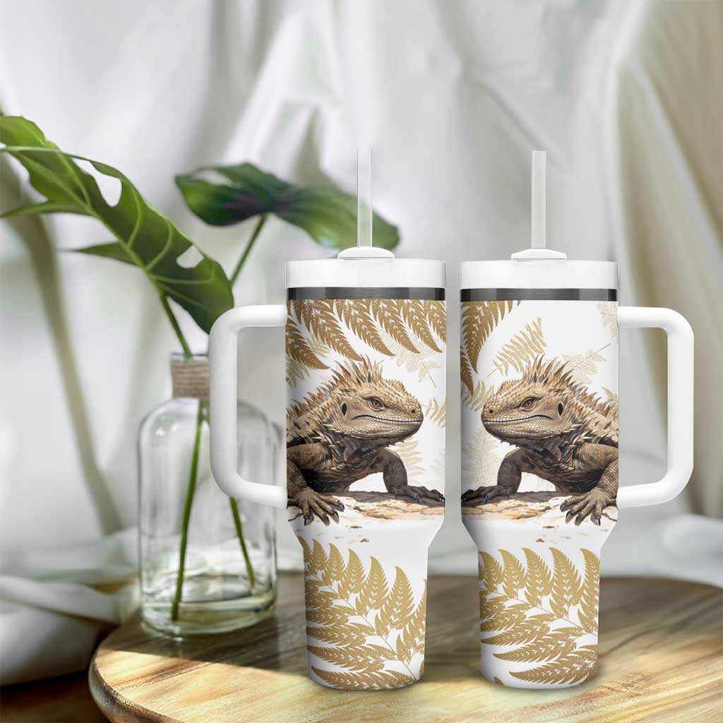 Gold New Zealand Tuatara Aotearoa Sphenodon Punctatus Silver Fern Custom Stanley Cup 40 oz 30 oz Tumbler With HandleTVC2301319 - Image 9