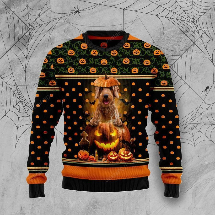 Golden Dog Ugly Christmas Sweater Adult 3D Funny Matching for family