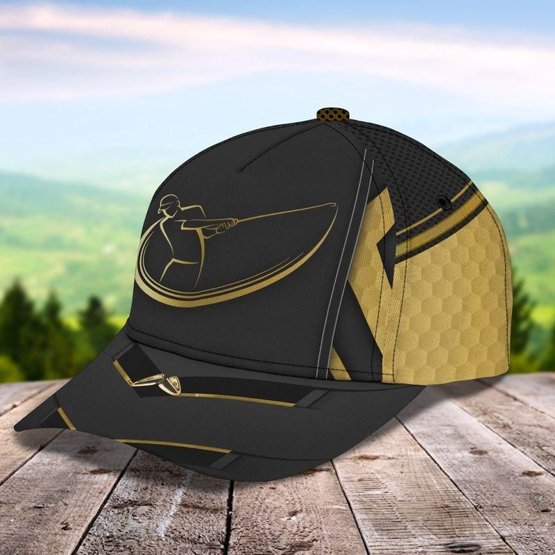 Golden Golf Player Classic Cap Baseball Cap For Golf Lovers Trucker Hats Custom Hats Gifts For Men & Women