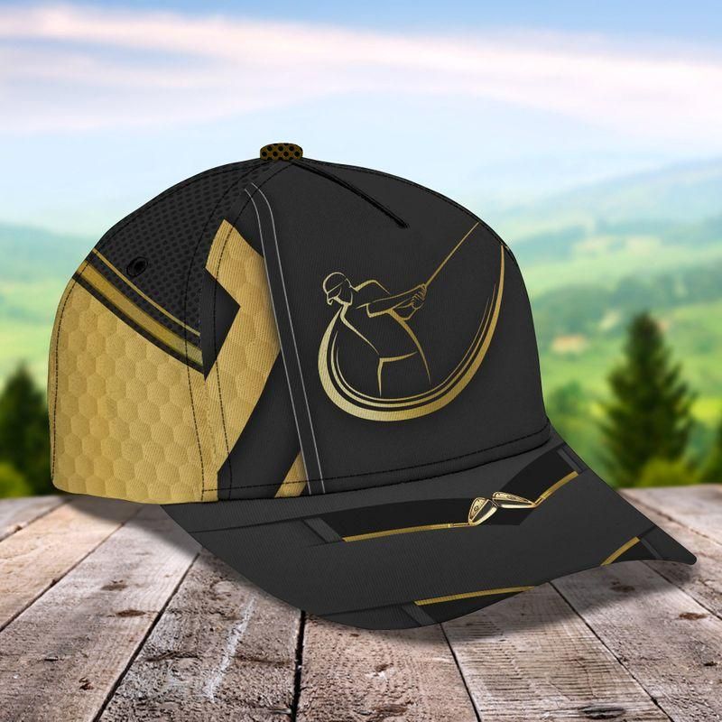 Golden Golf Player Classic Cap Baseball Cap For Golf Lovers Trucker Hats Custom Hats Gifts For Men & Women