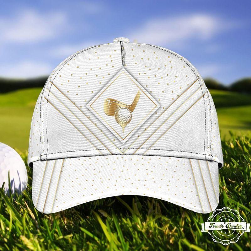 Golden Golf White Classic Cap Baseball Cap Trucker Hats Custom Hats Gifts For Men & Women