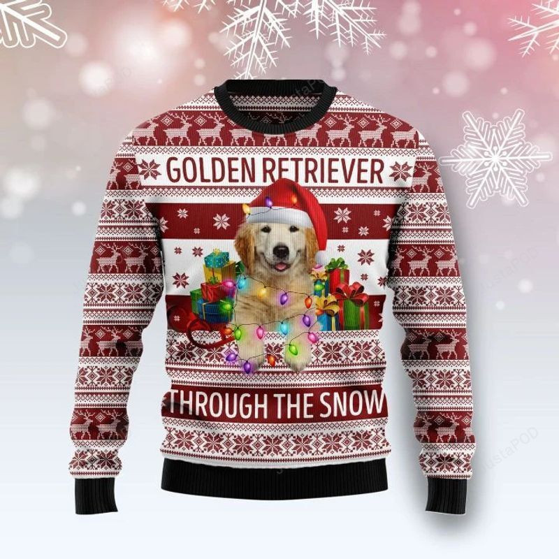 Golden Retriever Dog Christmas Ugly Christmas Sweater Adult 3D Funny Matching for family