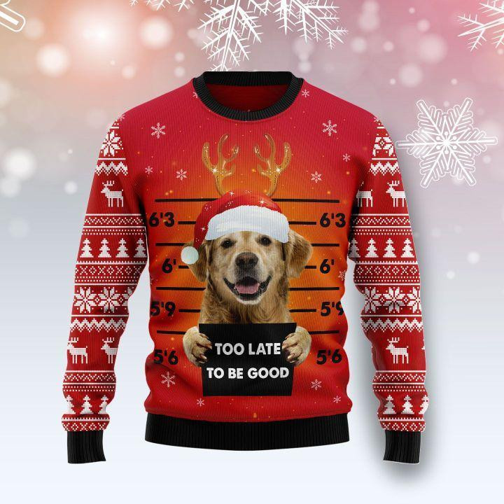 Golden Retriever Dog Ugly Christmas Sweater Adult 3D Funny Matching for family