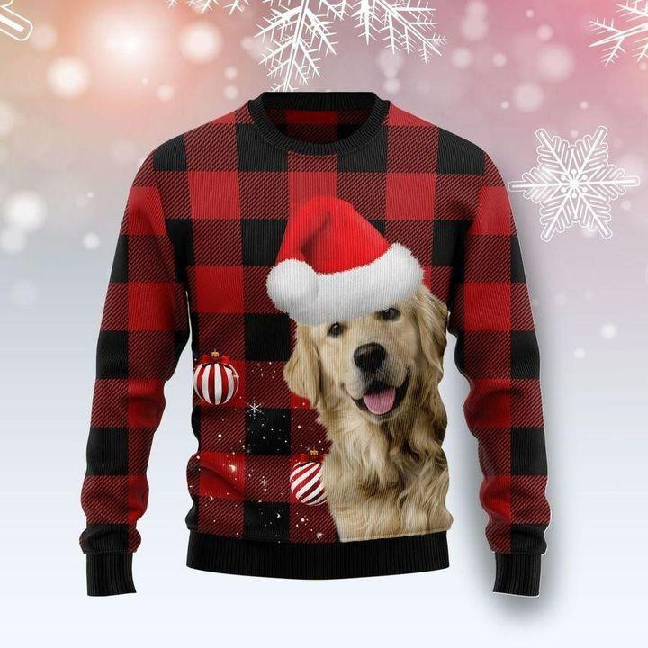 Golden Retriever Dog Ugly Christmas Sweater Adult 3D Funny Matching for family