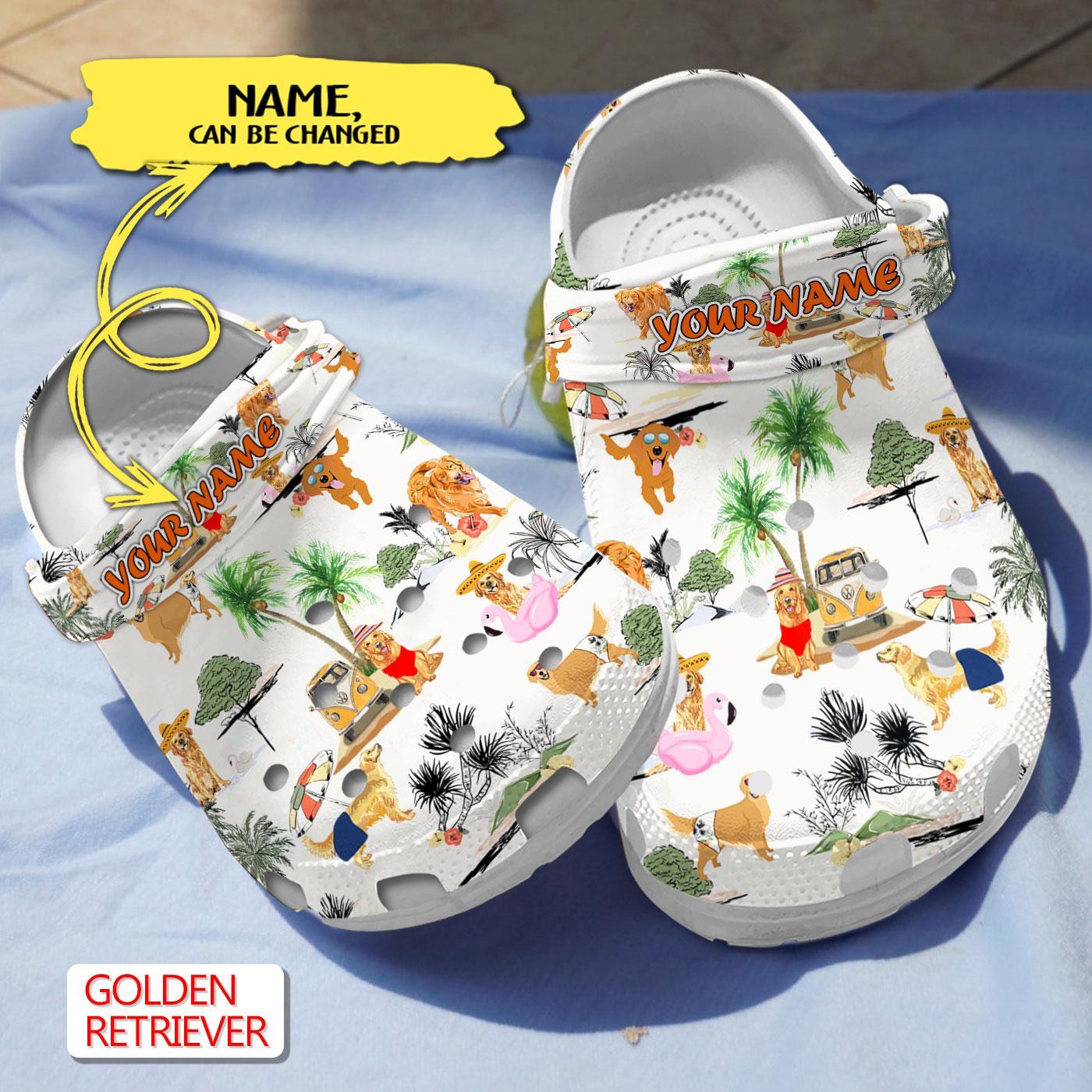 Golden Retriever Dogs Crocs Crocband Clogs Shoes Comfortable For Men Women and Kids