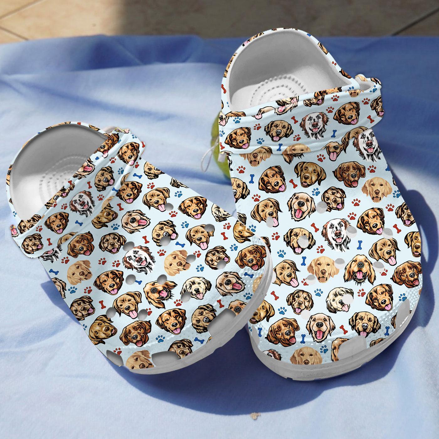 Golden Retriever Dogs Crocs Crocband Clogs Shoes Comfortable For Men Women and Kids