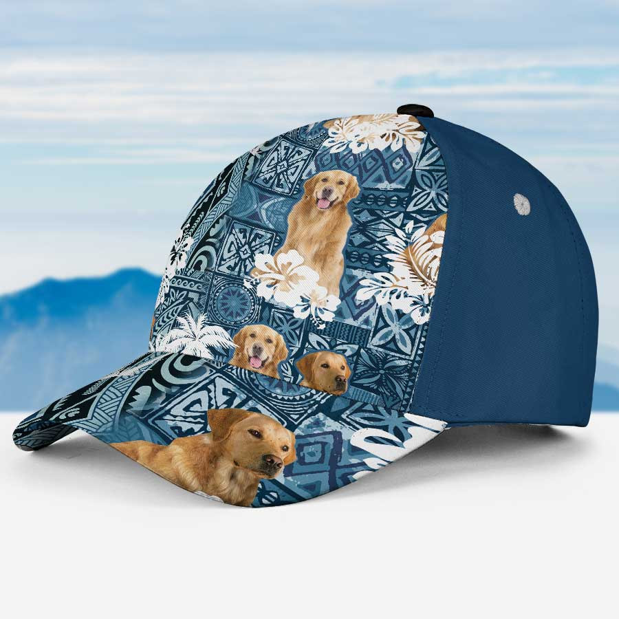 Golden Retriever Lovers Aloha Hawaiian 3D Baseball Cap for Dog Mom, Dog Dad Summer Hats Trucker Hats Custom Hats Gifts For Men & Women