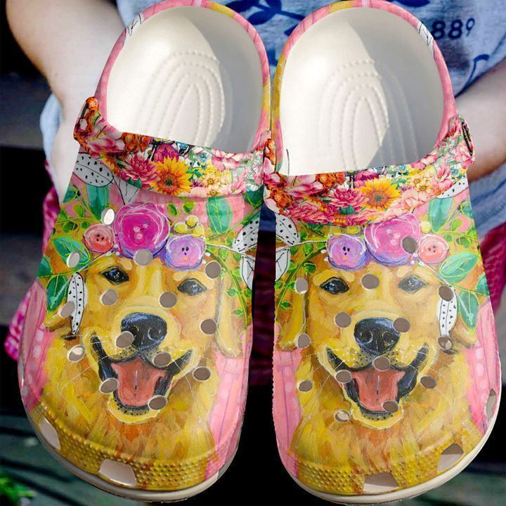 Golden Retriever Personalized Friend Classic Clogs Shoes