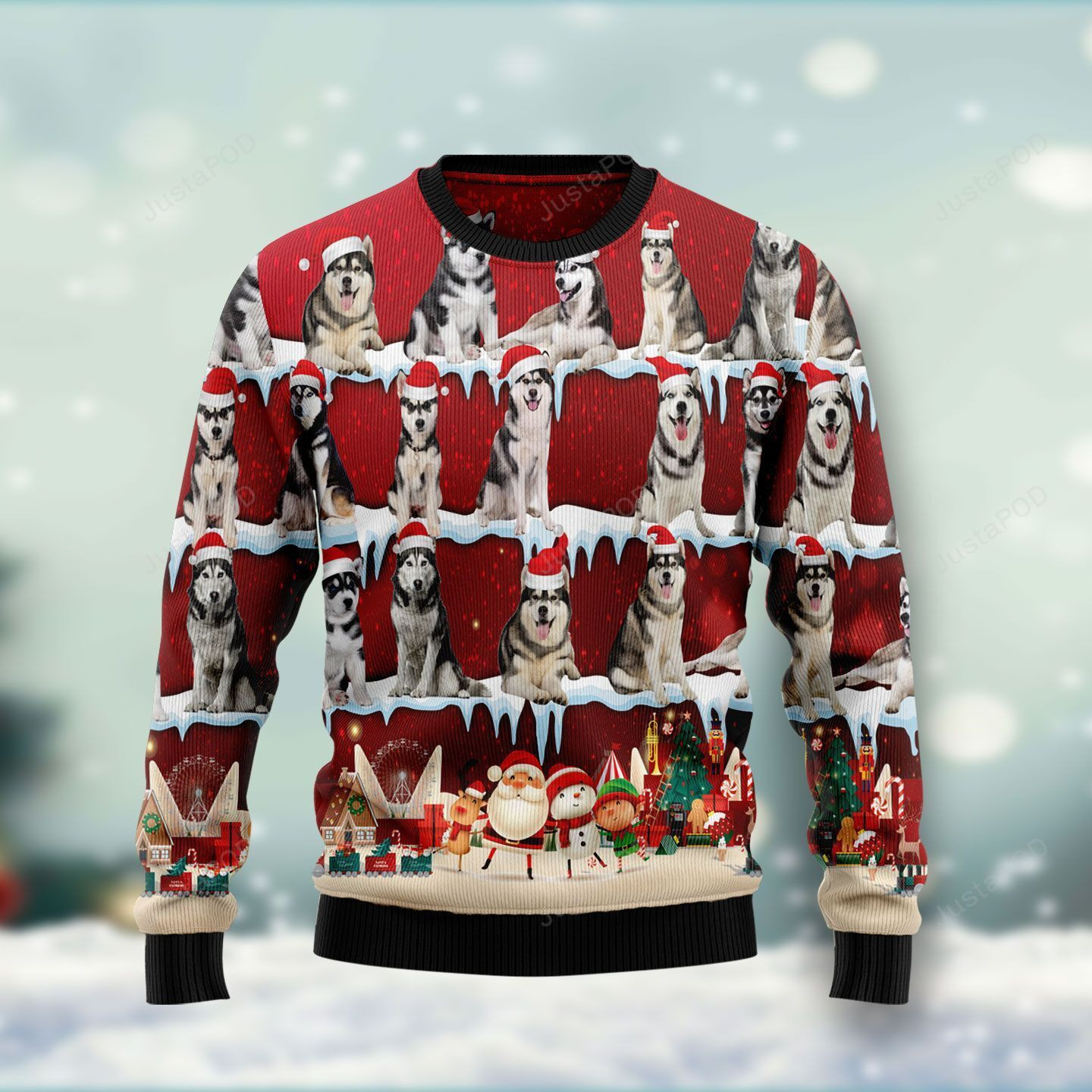 Golden Retriever Ugly Christmas Sweater Adult 3D Funny Matching for family