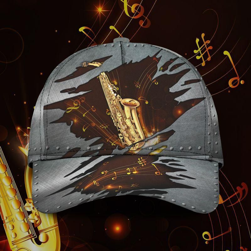 Golden Saxophone Music Trending Classic Cap Baseball Cap For Friends Trucker Hats Custom Hats Gifts For Men & Women