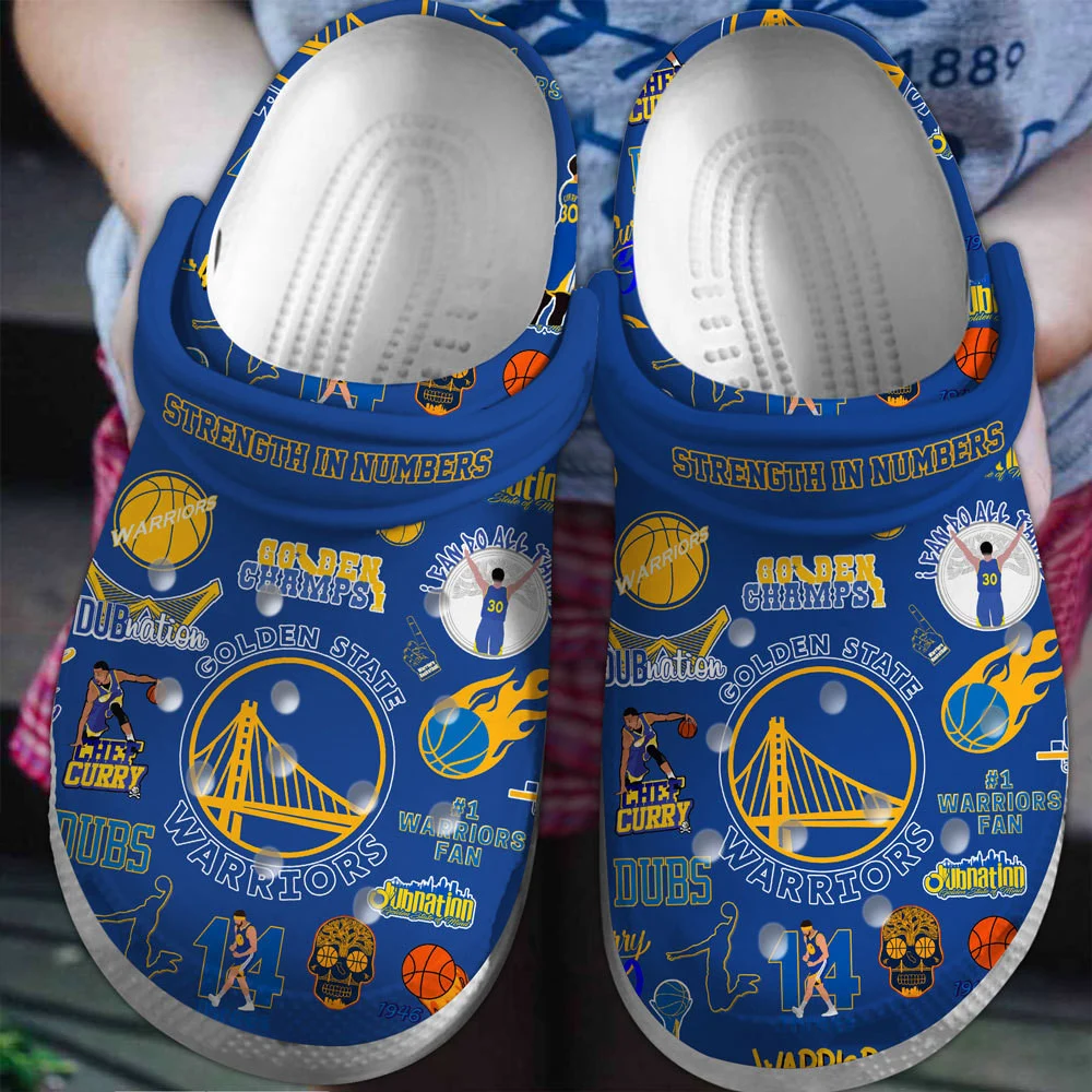 Golden State Warriors Basketball team NBA Sport Crocs Clogs Crocband Shoes Comfortable For Men Women and Kids
