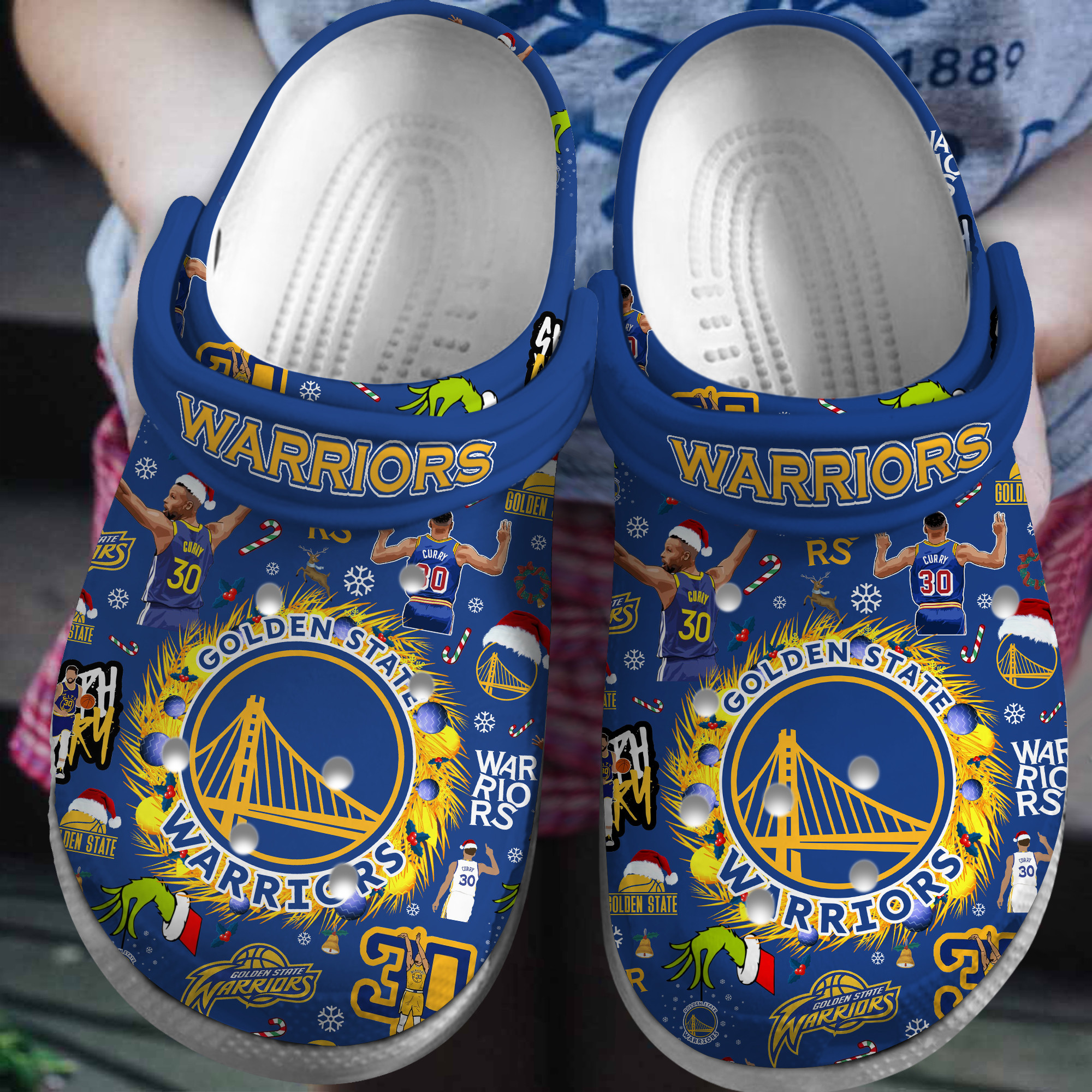 Golden State Warriors NBA Sport Crocs Crocband Clogs Shoes Comfortable For Men Women and Kids