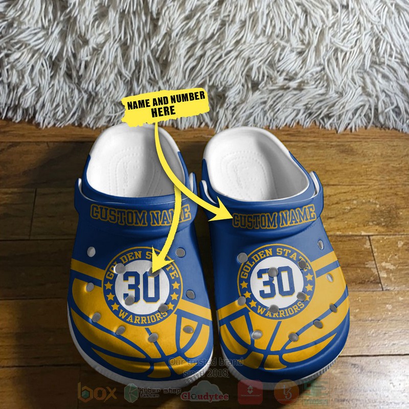 Golden State Warriors NBA Sport Crocs Crocband Clogs Shoes Comfortable For Men Women and Kids - Image 5