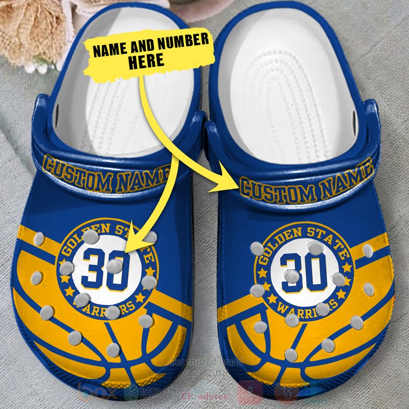 Golden State Warriors NBA Sport Crocs Crocband Clogs Shoes Comfortable For Men Women and Kids - Image 3