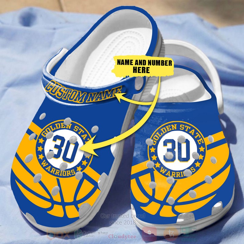 Golden State Warriors NBA Sport Crocs Crocband Clogs Shoes Comfortable For Men Women and Kids - Image 2