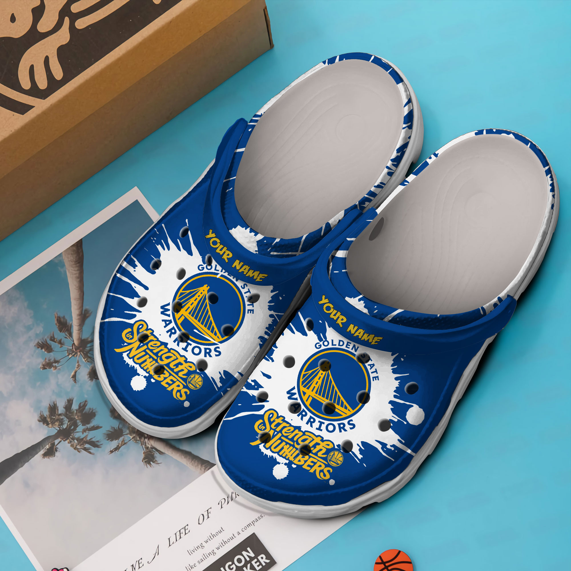 Golden State Warriors NBA Sport Crocs Crocband Clogs Shoes Comfortable For Men Women and Kids - Image 3