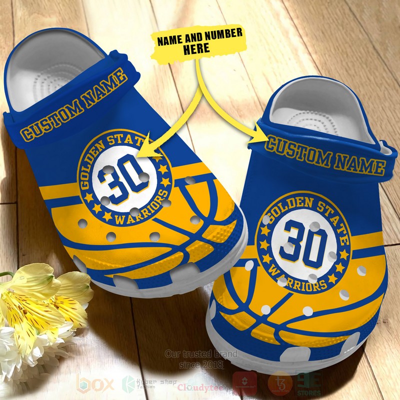 Golden State Warriors NBA Sport Crocs Crocband Clogs Shoes Comfortable For Men Women and Kids - Image 4