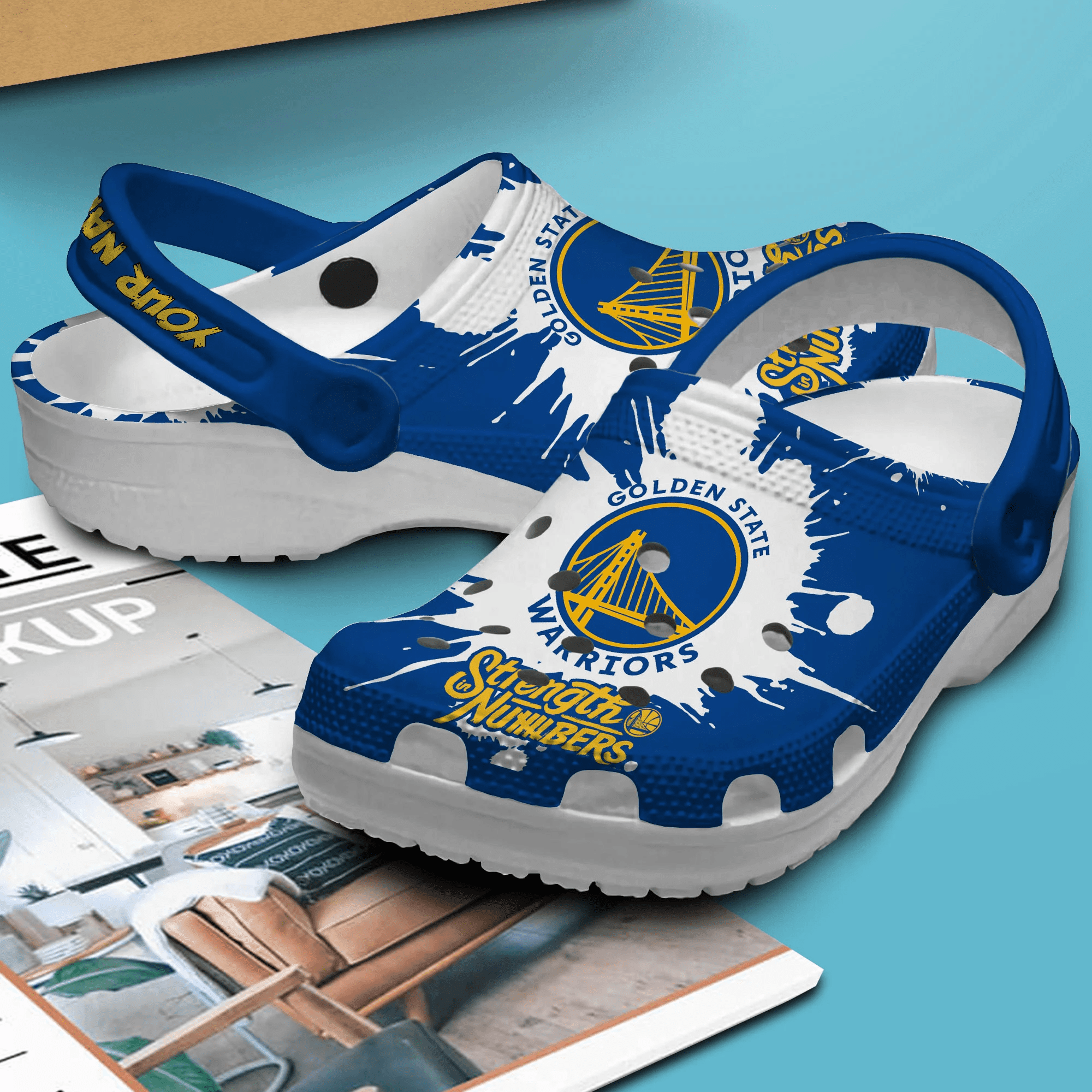 Golden State Warriors NBA Sport Crocs Crocband Clogs Shoes Comfortable For Men Women and Kids - Image 2