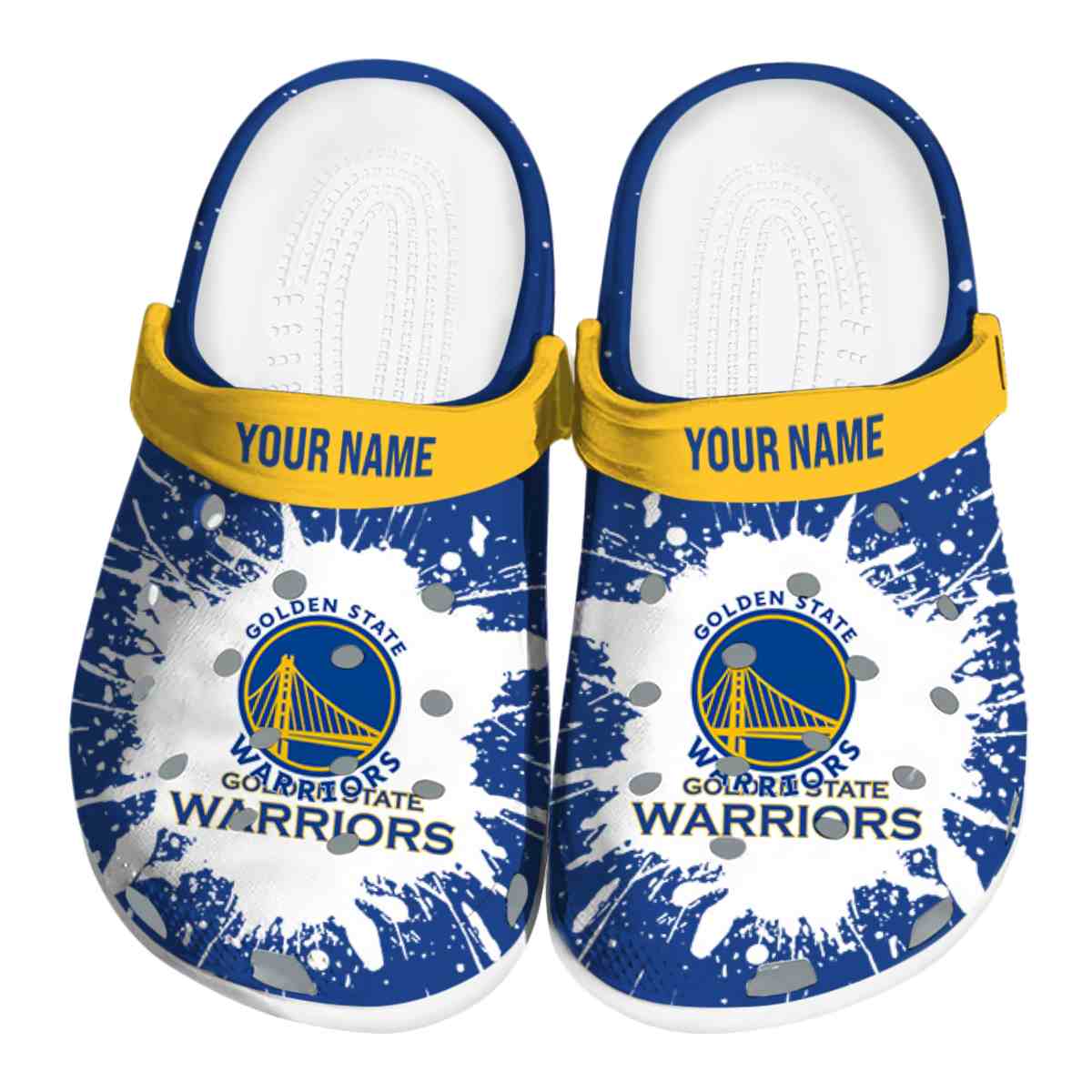 Golden State Warriors NBA Sport Crocs Crocband Clogs Shoes Comfortable For Men Women and Kids