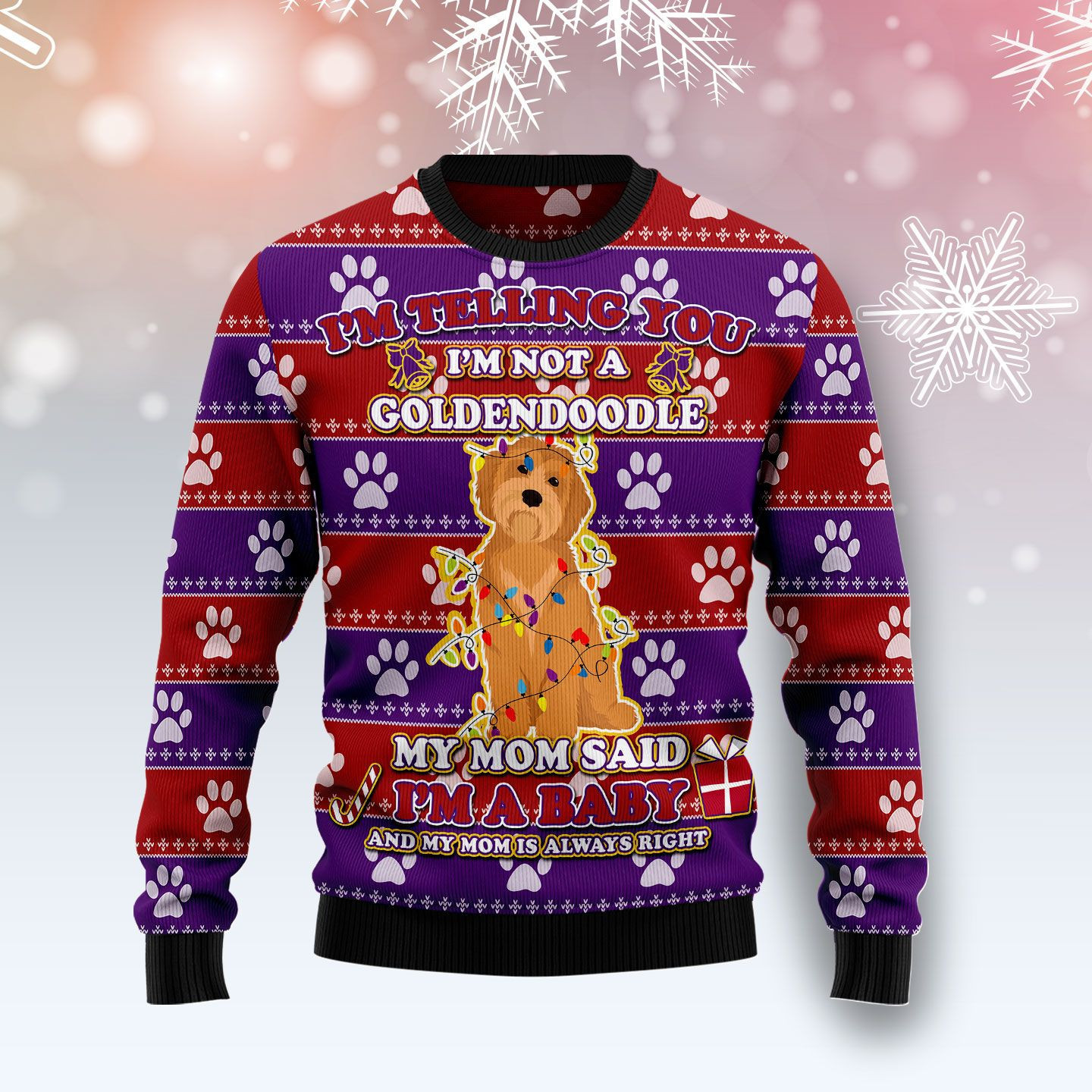 Goldendoodle Baby Christmas Ugly Christmas Sweater Adult 3D Funny Matching for family
