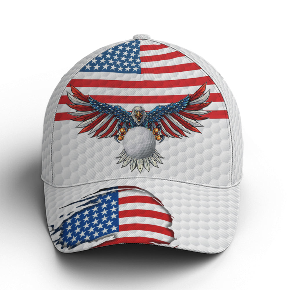 Golf American Flag Eagle Golf Ball Pattern Baseball Cap Trucker Hats Custom Hats Gifts For Men & Women
