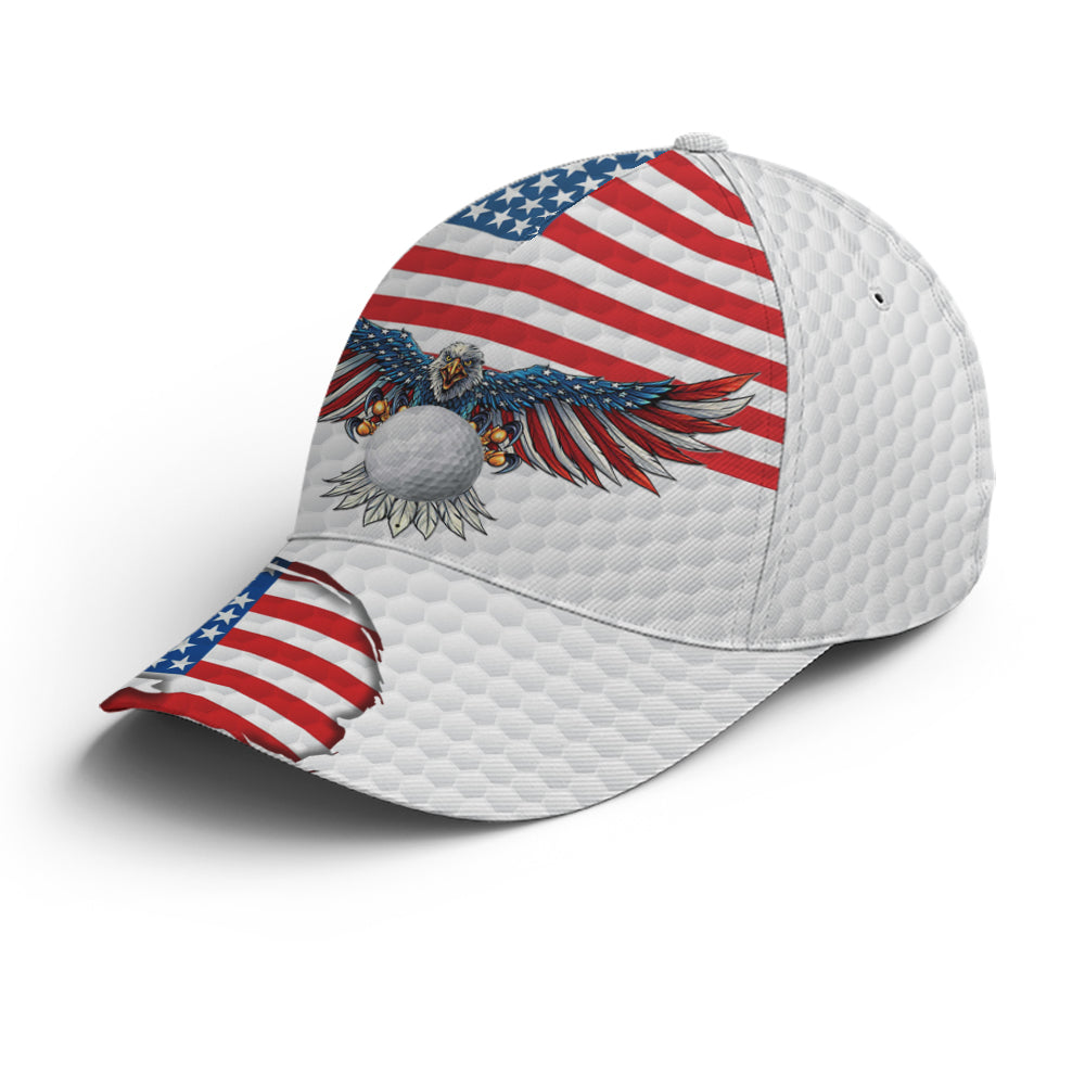 Golf American Flag Eagle Golf Ball Pattern Baseball Cap Trucker Hats Custom Hats Gifts For Men & Women