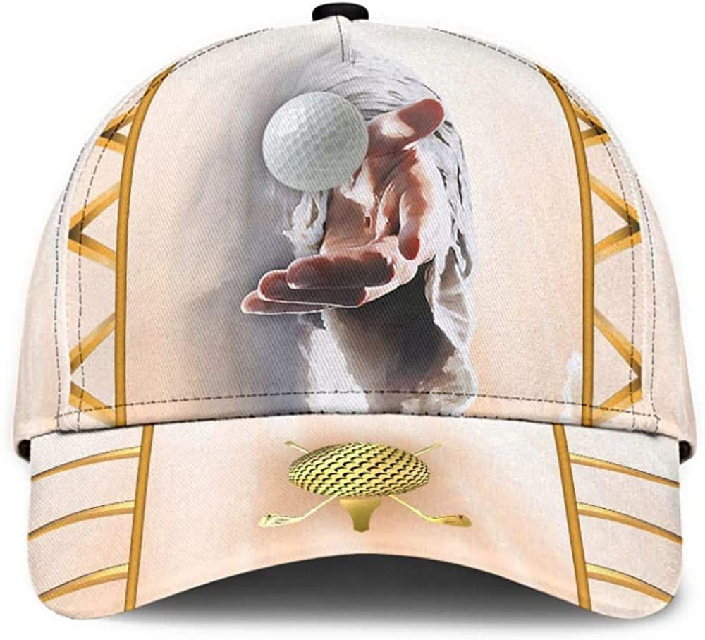Golf God Give Me Your Hand Jesus 3D Printed Unisex Hat Classic Cap Trucker Hats Custom Hats Gifts For Men & Women