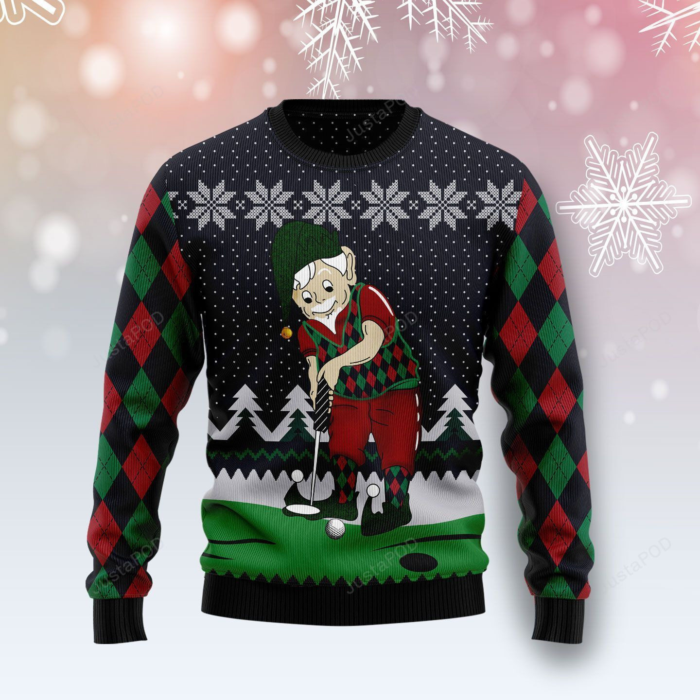 Golf Lover Ugly Christmas Sweater Adult 3D Funny Matching for family