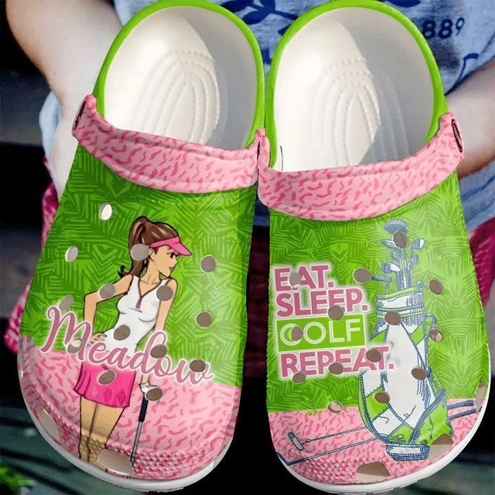 Golf Personalized Eat Sleep Classic Clogs Shoes