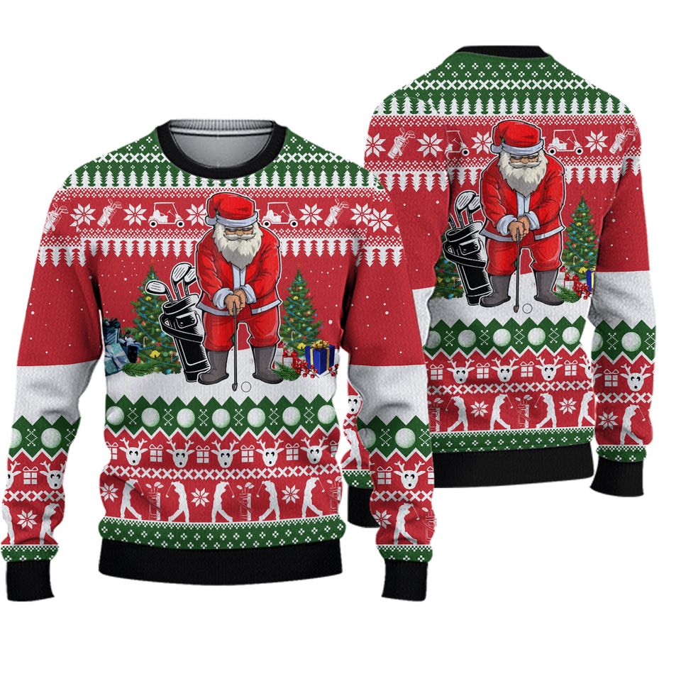 Golf Player Holiday All Over Print 3D Ugly Sweater