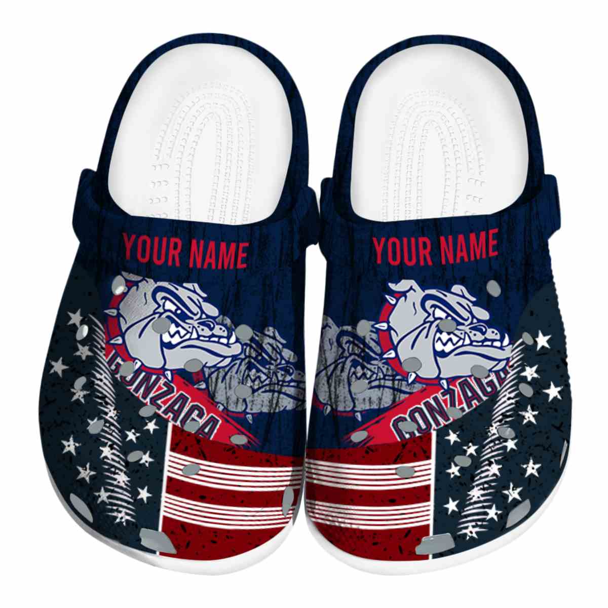 Gonzaga Bulldogs NCAA Sport Crocs Crocband Clogs Shoes Comfortable For Men Women and Kids