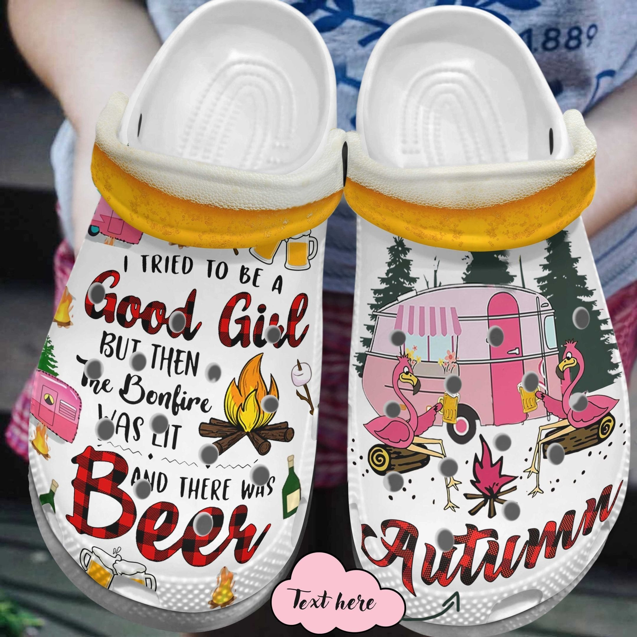 Good Girl And Beer Shoes - Happy Autumn Crocbland Clogs Birthday Gift