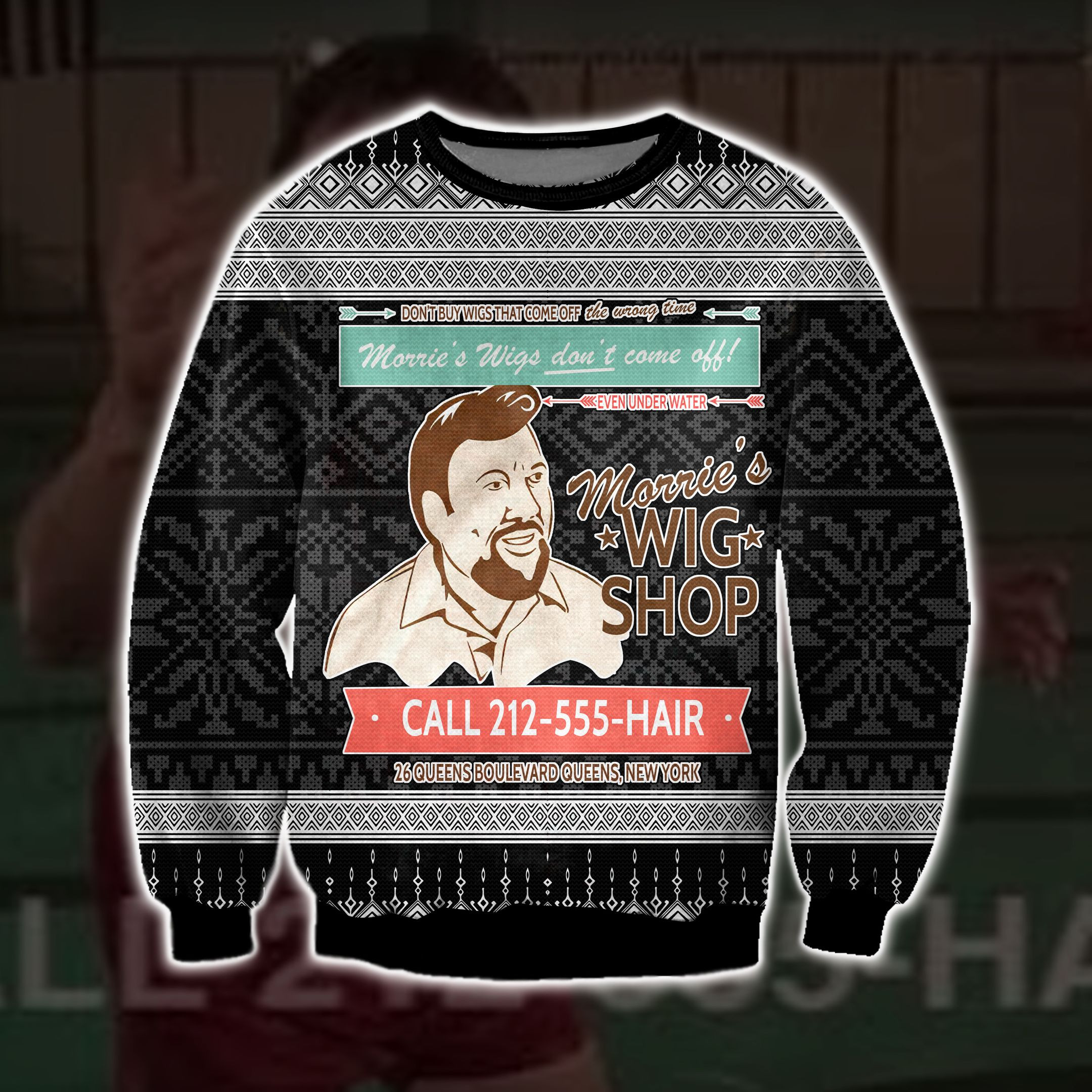 Goodfellas Morrie'S Wig Shop 3D Print Ugly Christmas Sweater Adult 3D Funny Matching for family