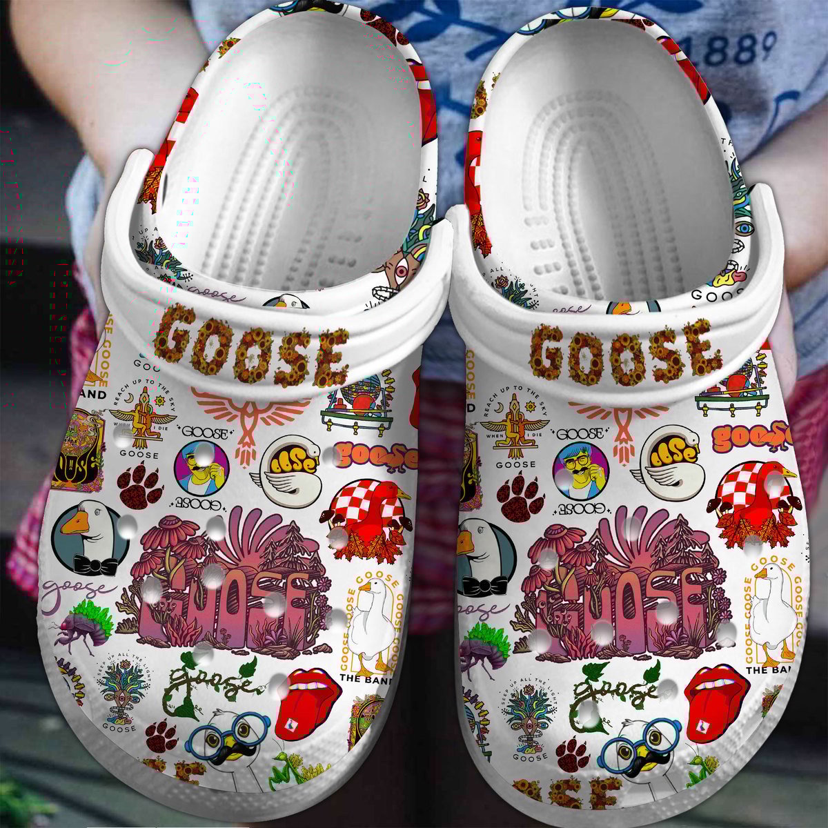 Goose Band Music Premium Crocs Crocband Clogs Shoes Comfortable For Men Women and Kids