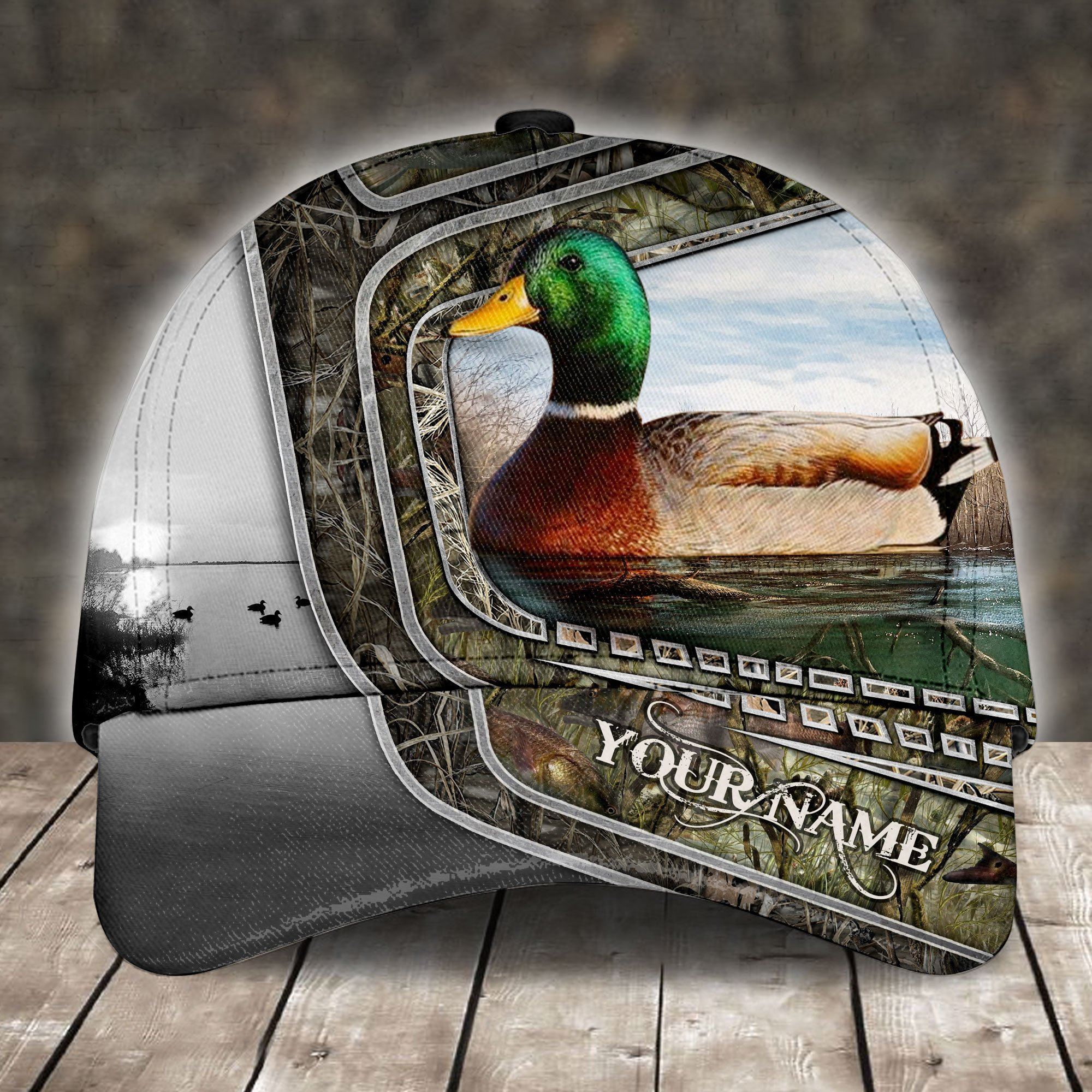 Goose Hunting Camo Personalized Cap, Gift For Hunting Lover, Father's Day Gift Trucker Hats Custom Hats Gifts For Men & Women