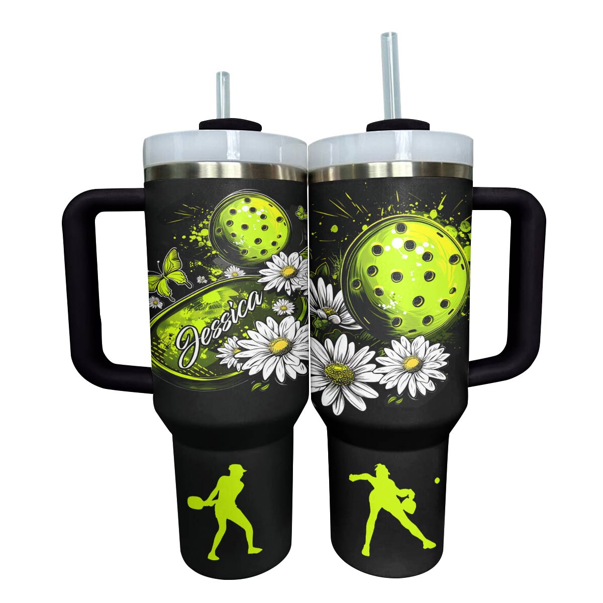 Gorgeous Pickleball Flowers Custom Stanley Cup 40 oz 30 oz Tumbler With HandleTVC2301792