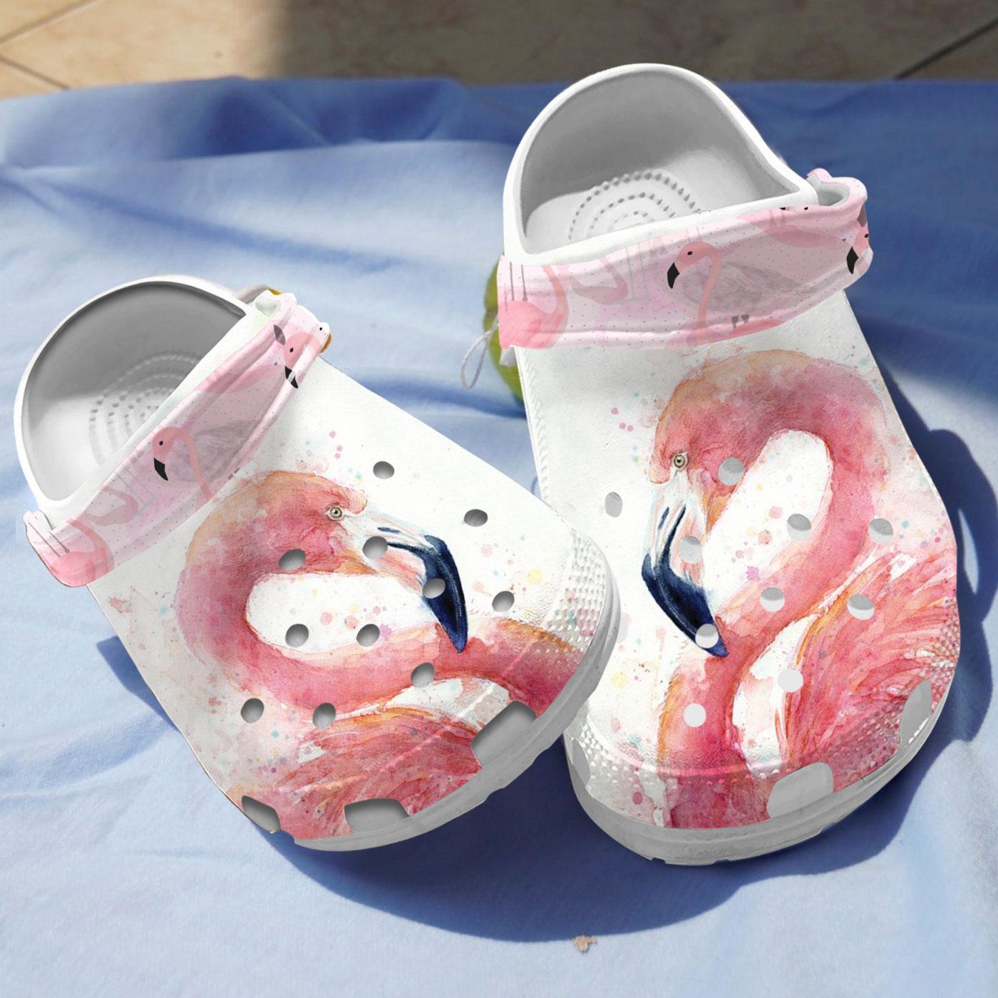 Gorgeous Pink Flamingo Crocs Crocband Clogs Shoes Comfortable For Men Women and Kids