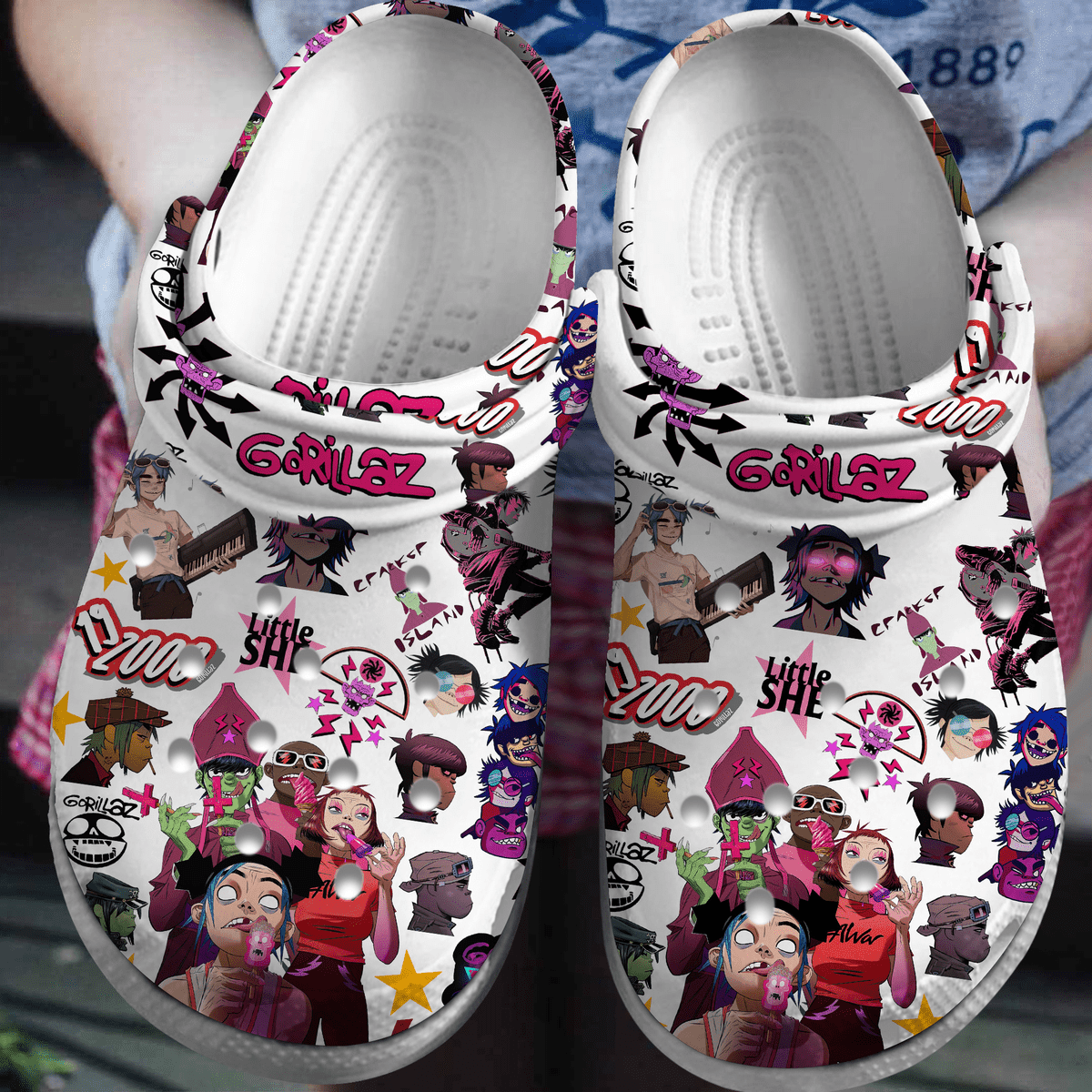 Gorillaz Music Crocs Crocband Clogs Shoes Comfortable For Men Women and Kids