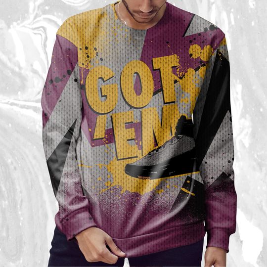 Got Em 3D ZigZag Painted Ugly Sweater Match Jordan 37 Bordeaux - Image 9