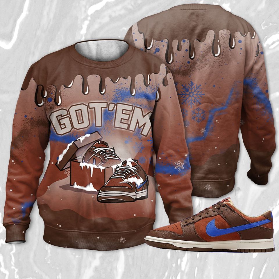 Got Em Christmas 3D Splash Sweatshirt Match Dunk Low Mars Stone