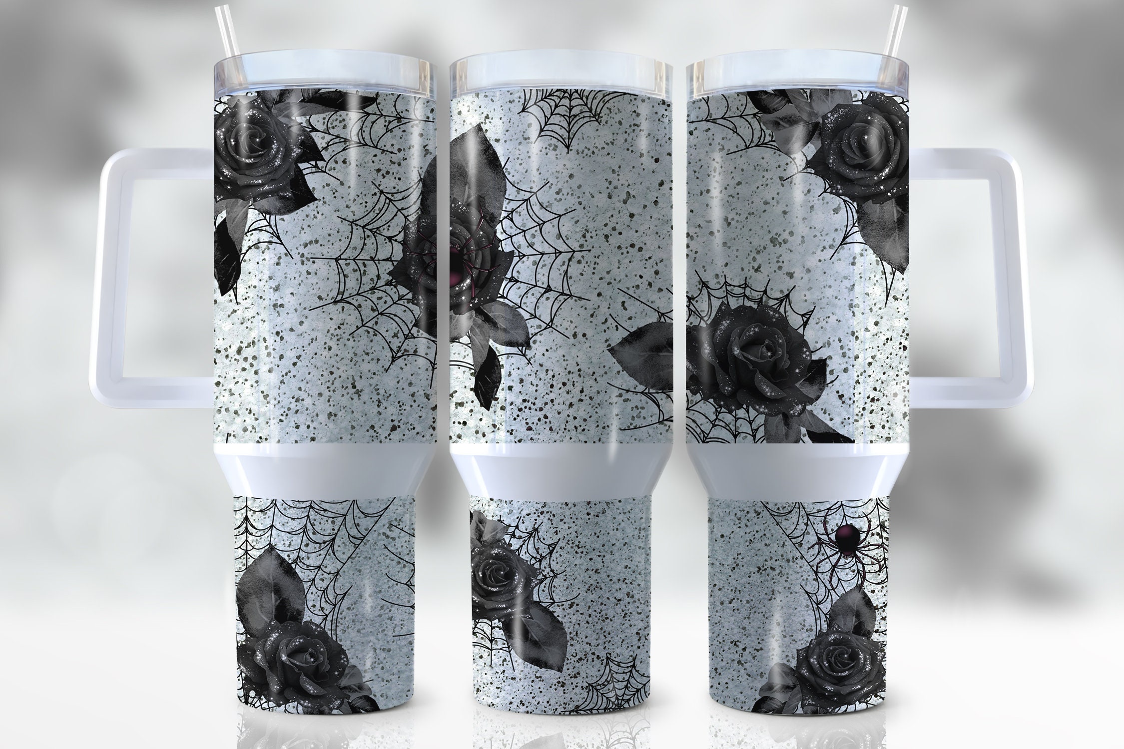 Gothic Rose And Spider Web Custom Stanley Cup 40 oz 30 oz Tumbler With HandleTVC2301945