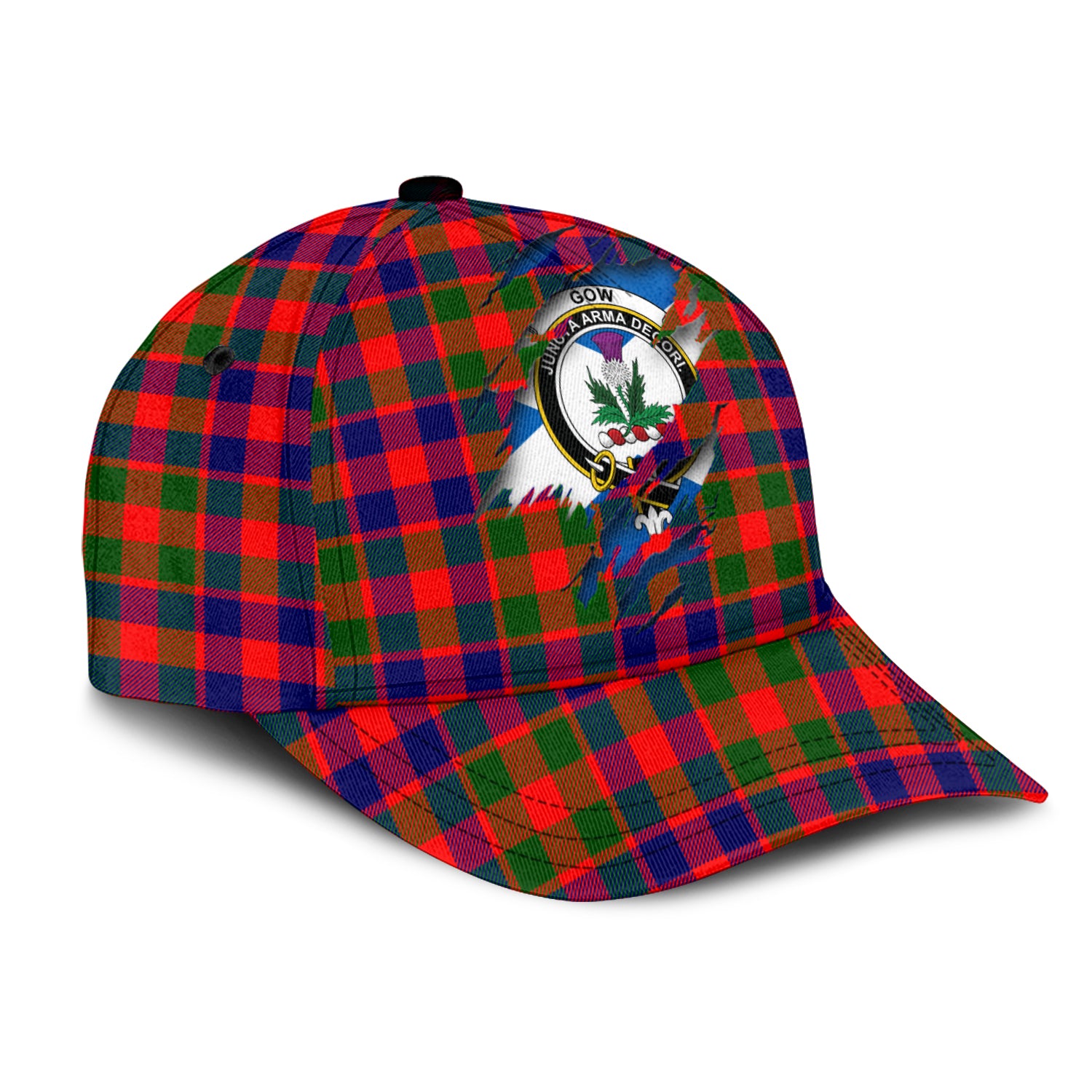 Gow of Skeoch Tartan Plaid Cap, Family Crest In Me Style Tartan Baseball Cap TS23 Trucker Hats Custom Hats Gifts For Men & Women