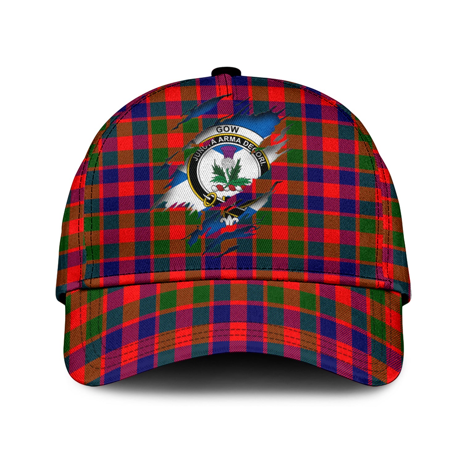Gow of Skeoch Tartan Plaid Cap, Family Crest In Me Style Tartan Baseball Cap TS23 Trucker Hats Custom Hats Gifts For Men & Women