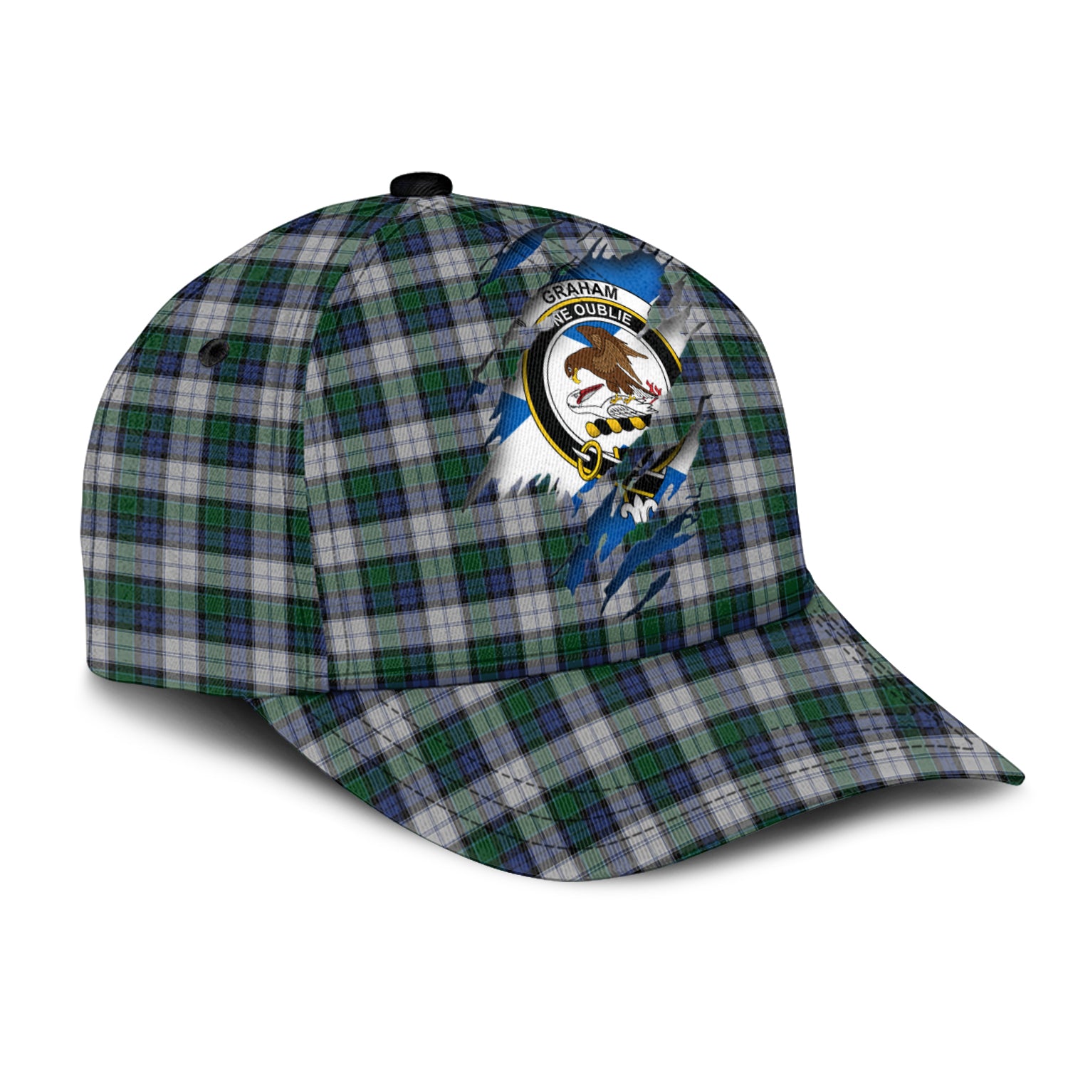 Graham Dress Tartan Plaid Cap, Family Crest In Me Style Tartan Baseball Cap TS23 Trucker Hats Custom Hats Gifts For Men & Women